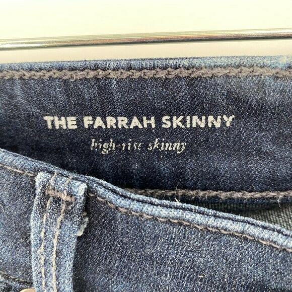 AG Farrah High Rise Skinny Denim Jeans Viscose Blend Blue Tapered 27R - Picture 3 of 10